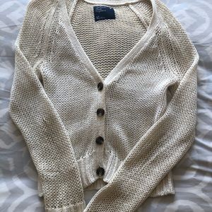 Creamy White American Eagle Knitted Cardigan